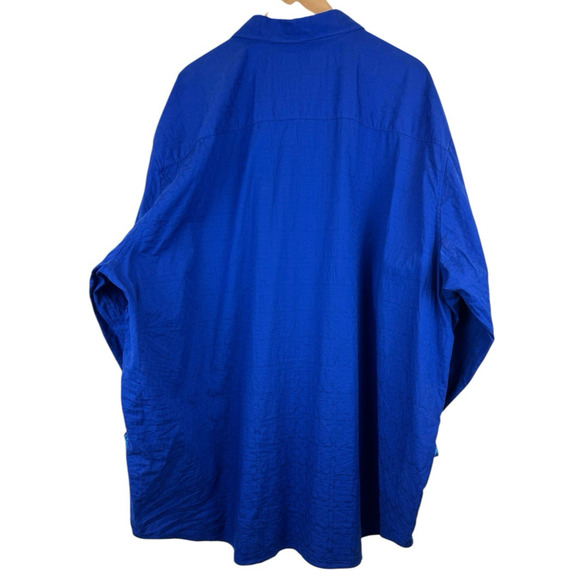 Robert Graham Long Sleeve Button Up Shirt Royal Blue Geometric Flip Cuff 4XL - Picture 5 of 5